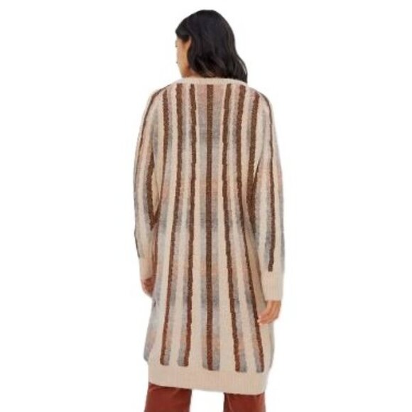 Anthropologie FRNCH Chantal Shimmer-Striped Knit Kimono Cardigan Duster, NWT - Picture 2 of 15